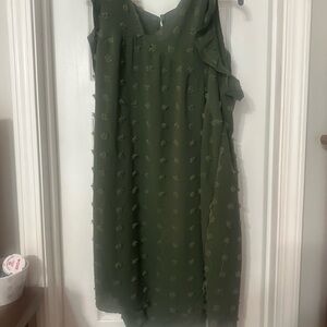 Amazon Green Sleeveless Scoop Neck Midi Sundress